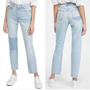 Reformation Cynthia Patch Straight Jeans